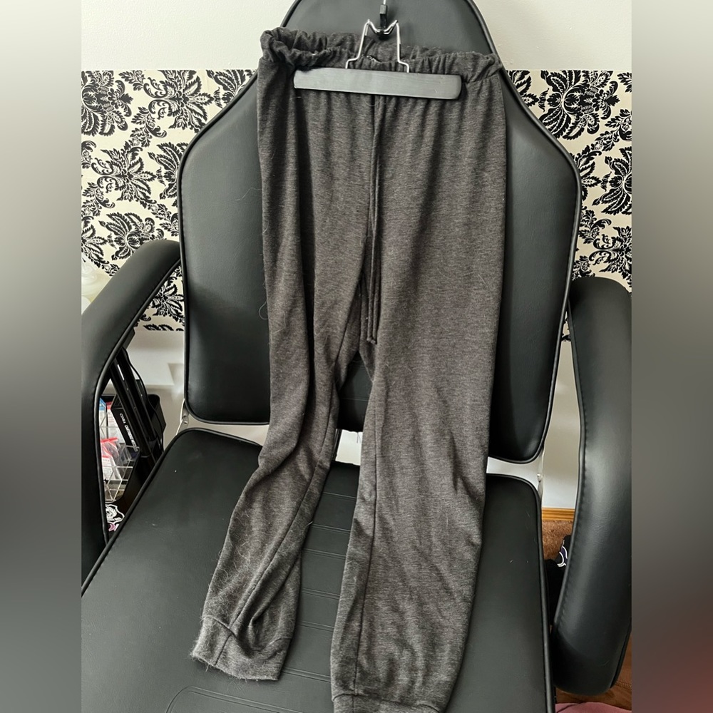 Grey jogger style sweatpants